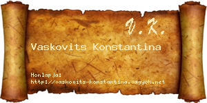Vaskovits Konstantina névjegykártya